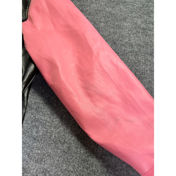 Betty Boop Varsity Jacket Men 3XL Black Pink Faux Leather Excelled Bomber Zip Up - Picture 8 of 13